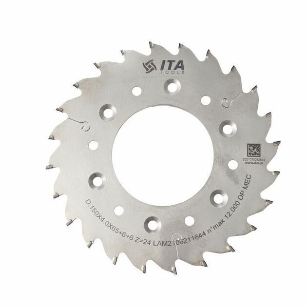 Диск пильний Saw blade PCD D=150 F= 65 Z= 24 K/P=4,0/3,0 H=4 WZ PH:5/6-11/90LH + 5/6-11/90RH Ita Tools, фото  | SNABZHENIE.com.ua