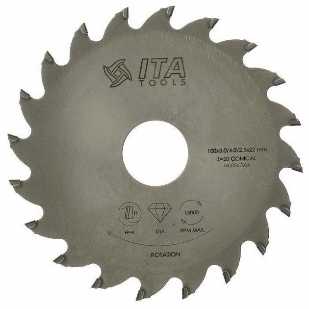Пила дисковая алмазная D=100 F=22 Z=20 K=3,0/4,0P=2,5 H=4 Ita Tools, фото , изображение 2 | SNABZHENIE.com.ua Пила дисковая алмазная D=100 F=22 Z=20 K=3,0/4,0P=2,5 H=4 Ita Tools, фото , изображение 2 | SNABZHENIE.com.ua