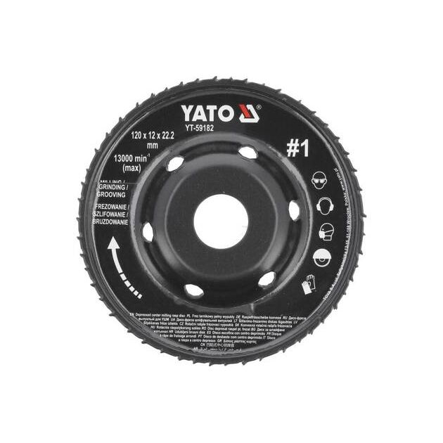 Диск-фреза YATO Ø120/22.2 мм для дерева, шпаклівки, гіпсу, фото  | SNABZHENIE.com.ua