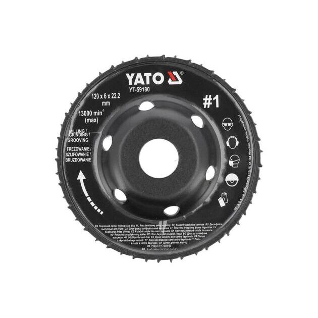 Диск-фреза YATO 120/22.2 мм для дерева, шпаклівки, гіпсу, фото  | SNABZHENIE.com.ua
