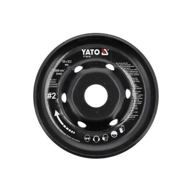 Диск-фреза YATO Ø120/22.2 мм для дерева, шпаклівки, гіпсу, фото  | SNABZHENIE.com.ua