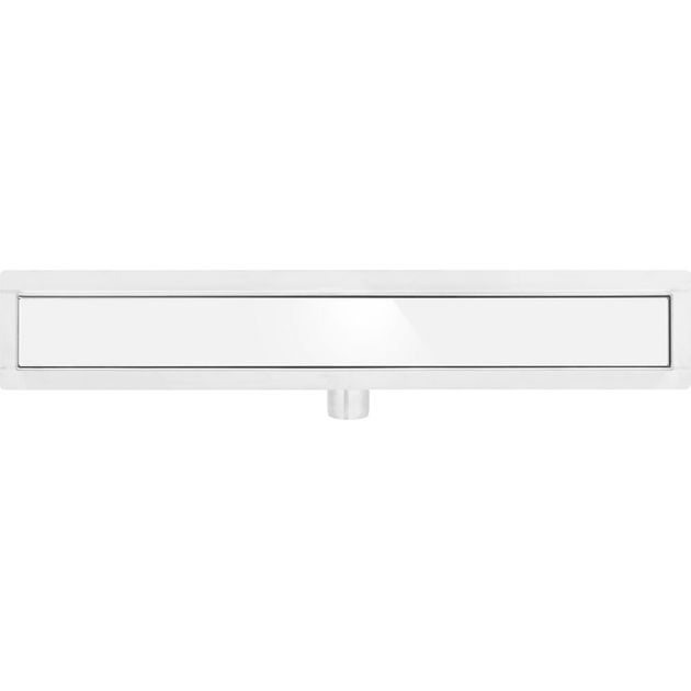 Трап линейный из нержавеющей стали FALA WET-DRY WHITE GLASS 80x7x2 см, фото  | SNABZHENIE.com.ua
