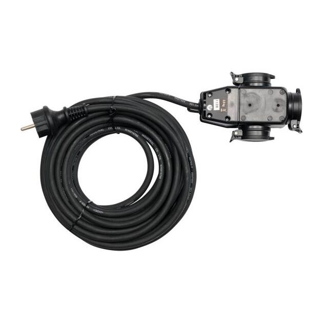 Подовжувач силовий YATO 10м, 16A, 3Gх1,5mm², IP44 з трійником, фото  | SNABZHENIE.com.ua