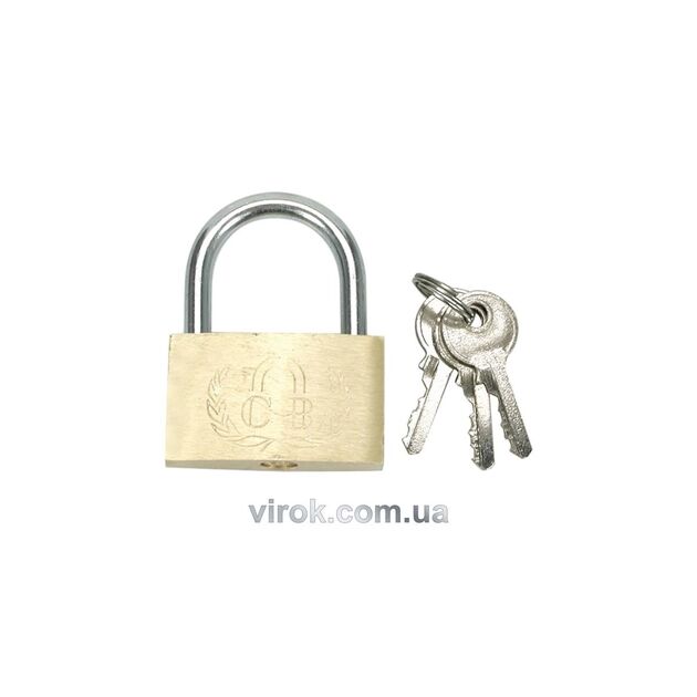 Замок навісний VOREL : L= 25 мм. латунний [12/600], фото  | SNABZHENIE.com.ua