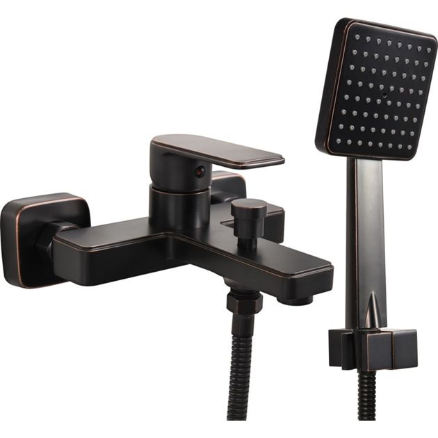 Змішувач води FALA для ванни і душу RETRO BLACK 3 з кульовим регулятором, фото  | SNABZHENIE.com.ua
