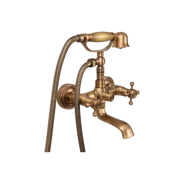 Змішувач води FALA для ванни з душем RETRO BRONZE 1 з 2-ма вентлями, фото  | SNABZHENIE.com.ua