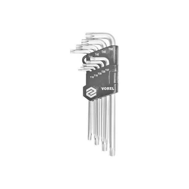 Ключи TORX L-образные VOREL: Т10-Т50, Cr-V, 9 шт., фото  | SNABZHENIE.com.ua
