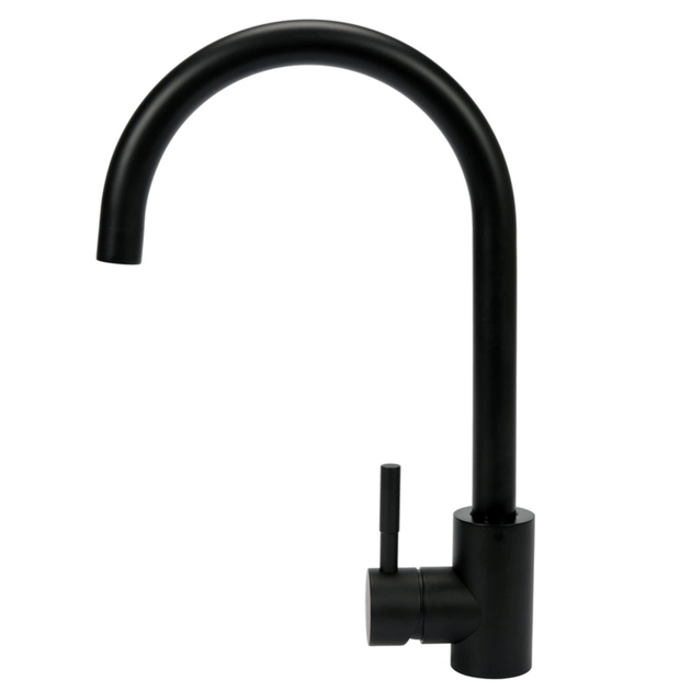 Смеситель для раковины STEELY BLACK 1 FALA с шаровым клапаном, черный, фото , изображение 2 | SNABZHENIE.com.ua