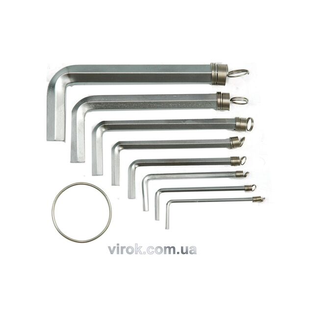 Ключі 6-гранні L-подібні VOREL на кільці, М1,5-10 мм, Cr-V, набір 10 шт., фото  | SNABZHENIE.com.ua