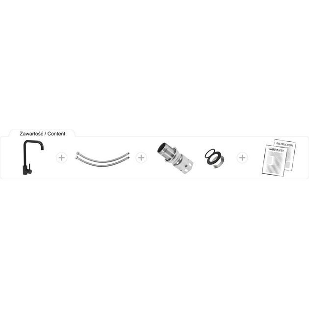 Смеситель для раковины STEELY BLACK 2 FALA с шаровым краном, черный, фото , изображение 4 | SNABZHENIE.com.ua