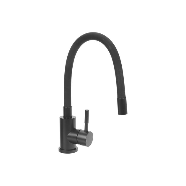 Змішувач води FALA BLACK FLEXIBLE для раковини з гнучкою чорною лійкою, фото  | SNABZHENIE.com.ua