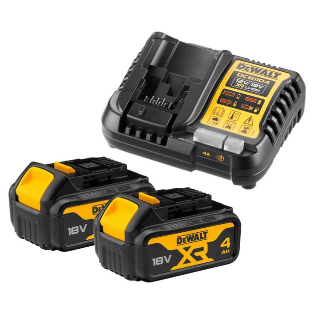 Зарядное устройство DeWALT DCB1104M2 4А, 18В, 20В, 2 аккумулятора, фото  | SNABZHENIE.com.ua