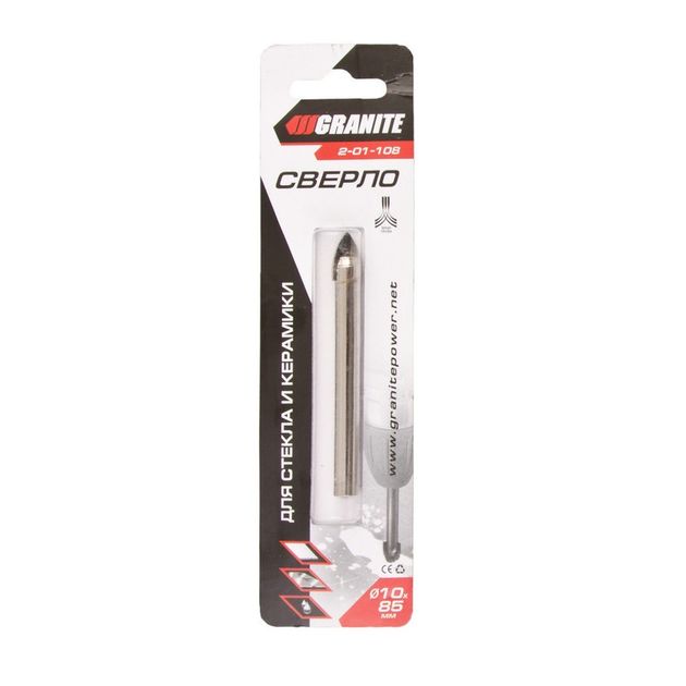 Сверло пікообразне GRANITE для скла та плитки 10х85 мм 2-01-108, фото  | SNABZHENIE.com.ua
