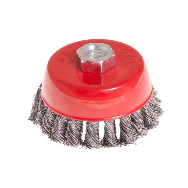Щетка торцевая MASTERTOOL 85 мм из плетеной проволоки М14 19-7008, фото  | SNABZHENIE.com.ua