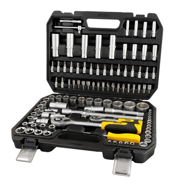 Набор насадок MASTERTOOL CrV 1/4 и 1/2, трещотка 72Т, 108 шт, кейс, фото  | SNABZHENIE.com.ua