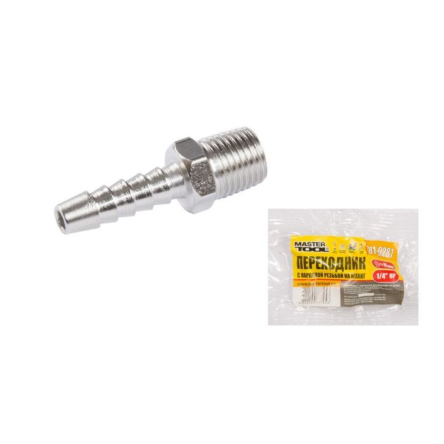 Переходник MASTERTOOL НР 1/4 на елочку 8 мм 81-9287, фото  | SNABZHENIE.com.ua
