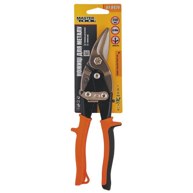 Ножницы по металлу MASTERTOOL 250 мм правые CrMo 01-0426, фото , изображение 2 | SNABZHENIE.com.ua