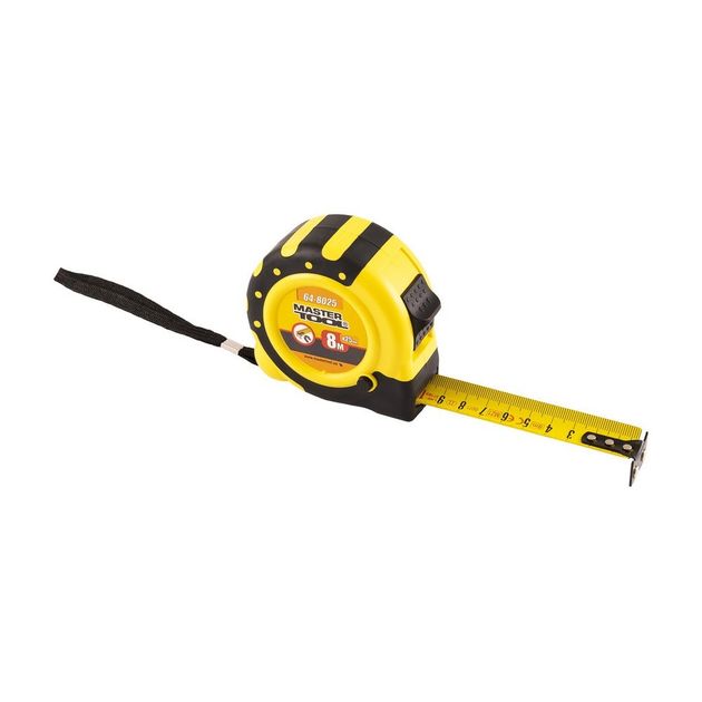 Рулетка MASTERTOOL 8 м с магнитами, нейлоновое покрытие 64-8025, фото  | SNABZHENIE.com.ua