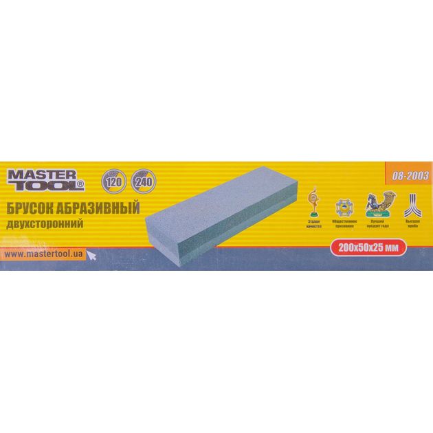 Брусок абразивный MASTERTOOL 200х50х25 мм зерно 120/240, фото  | SNABZHENIE.com.ua