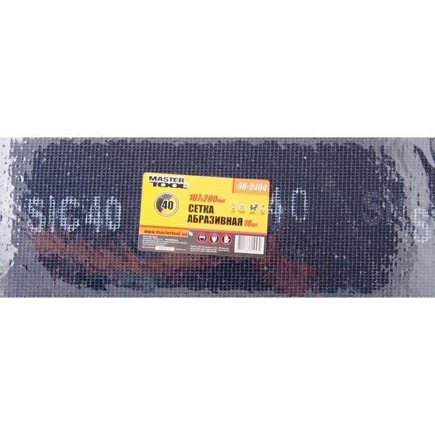 Сітка абразивна MASTERTOOL зерно 40 107х280 мм 10 шт 08-0404, фото  | SNABZHENIE.com.ua