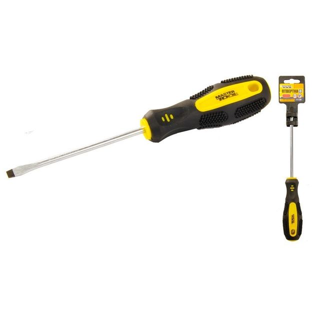 Отвёртка плоска MASTERTOOL SL5х100 мм 48-5510, фото  | SNABZHENIE.com.ua