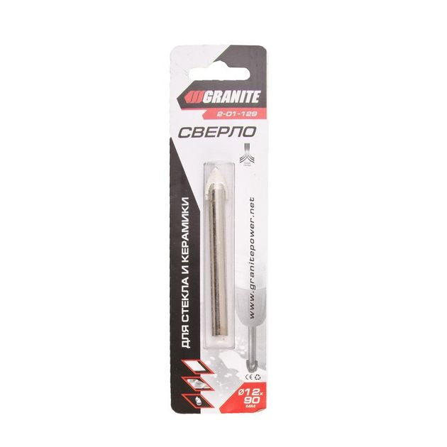 Сверло пикообразное GRANITE 12х90 мм для стекла и плитки, фото  | SNABZHENIE.com.ua