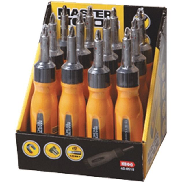 Отвертка MASTERTOOL з трещоткою + 12 насадок 40-0518, фото , зображення 2 | SNABZHENIE.com.ua Отвертка MASTERTOOL з трещоткою + 12 насадок 40-0518, фото , зображення 2 | SNABZHENIE.com.ua