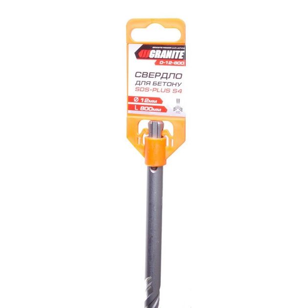 Сверло для бетону GRANITE SDS-PLUS S4 12х800 мм 0-12-800, фото , зображення 2 | SNABZHENIE.com.ua Сверло для бетону GRANITE SDS-PLUS S4 12х800 мм 0-12-800, фото , зображення 2 | SNABZHENIE.com.ua