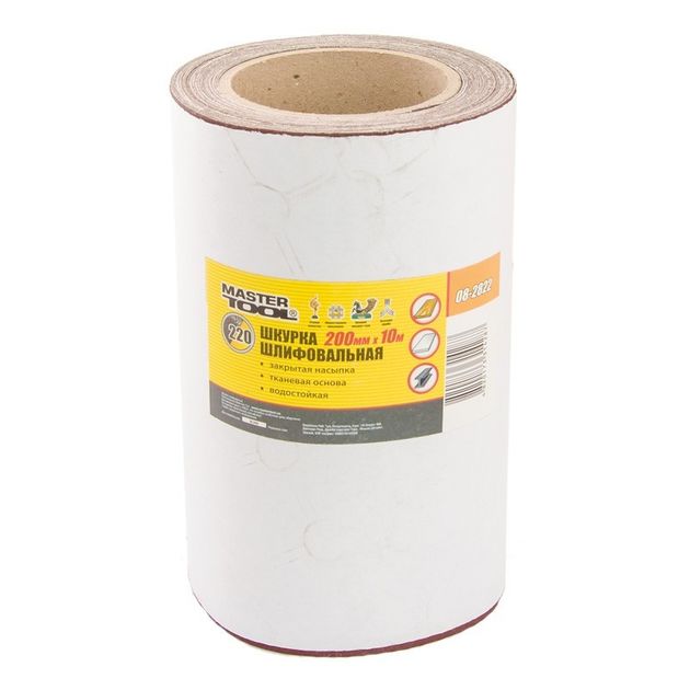 Шкурка шлифовальная MASTERTOOL Р220 200 мм 10 м 08-2822, фото , изображение 2 | SNABZHENIE.com.ua Шкурка шлифовальная MASTERTOOL Р220 200 мм 10 м 08-2822, фото , изображение 2 | SNABZHENIE.com.ua