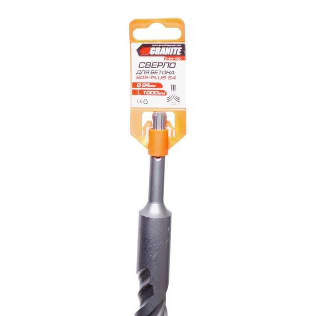 Сверло для бетона GRANITE SDS-PLUS S4 24х1000 мм 0-24-100, фото , зображення 2 | SNABZHENIE.com.ua Сверло для бетона GRANITE SDS-PLUS S4 24х1000 мм 0-24-100, фото , зображення 2 | SNABZHENIE.com.ua