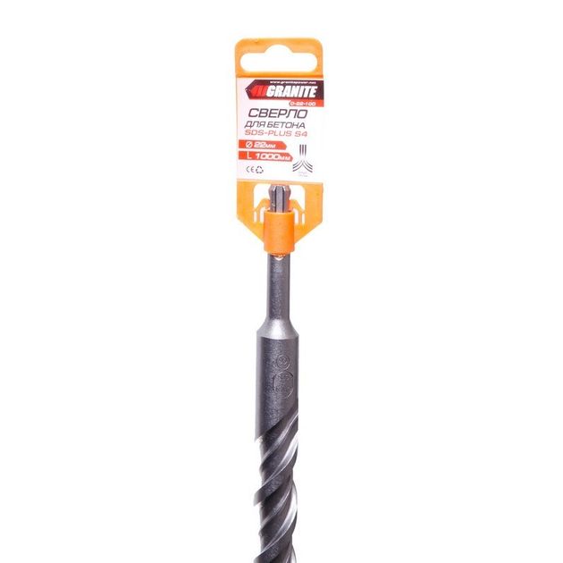 Сверло для бетона GRANITE SDS-PLUS S4 22х1000 мм 0-22-100, фото , зображення 2 | SNABZHENIE.com.ua Сверло для бетона GRANITE SDS-PLUS S4 22х1000 мм 0-22-100, фото , зображення 2 | SNABZHENIE.com.ua