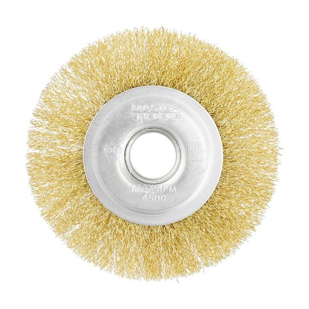 Щетка дисковая MASTERTOOL латунированная 125х22,23 мм 19-9112, фото , изображение 2 | SNABZHENIE.com.ua