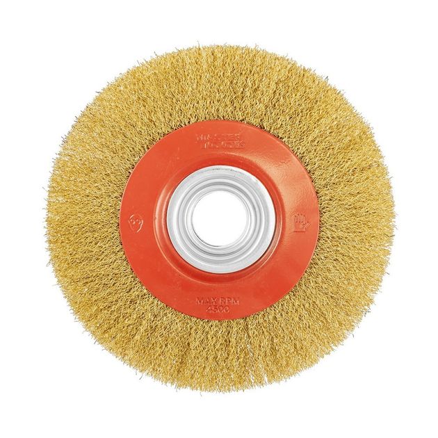 Щетка дисковая MASTERTOOL латунная рифленая 200х32 мм 19-9220, фото , изображение 2 | SNABZHENIE.com.ua