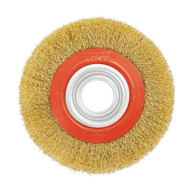 Щетка дисковая MASTERTOOL латунированная 150х32 мм 19-9215, фото , изображение 2 | SNABZHENIE.com.ua
