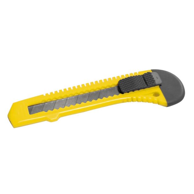 Ніж MASTERTOOL 18 мм пластиковий кнопковий фіксатор 17-0518, фото  | SNABZHENIE.com.ua
