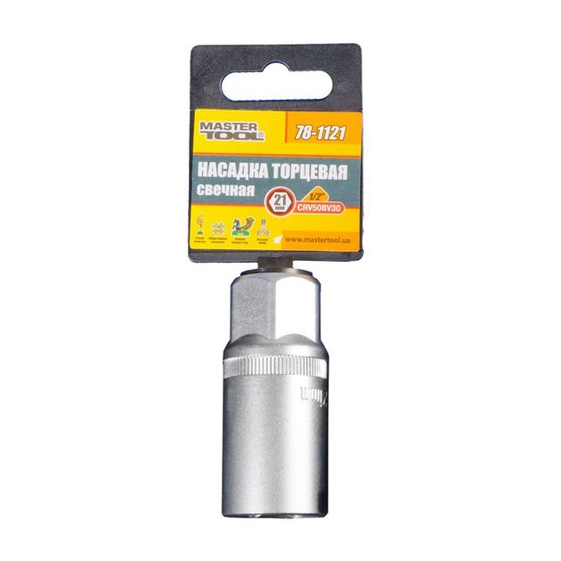 Насадка торцевая MASTERTOOL 1/2" 21 мм CRV 78-1121, фото , изображение 2 | SNABZHENIE.com.ua