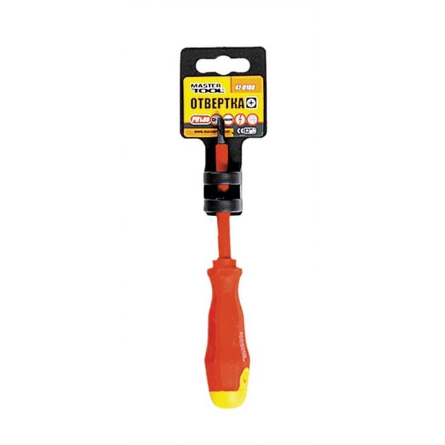 Отвёртка MASTERTOOL диэлектрическая PH1х80 мм 1000 В 47-0180, фото , изображение 2 | SNABZHENIE.com.ua