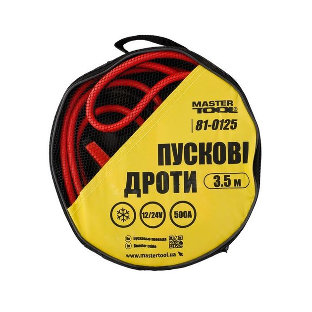 Пусковые провода MASTERTOOL 500 А, 3.5 м, 81-0125, фото , изображение 2 | SNABZHENIE.com.ua