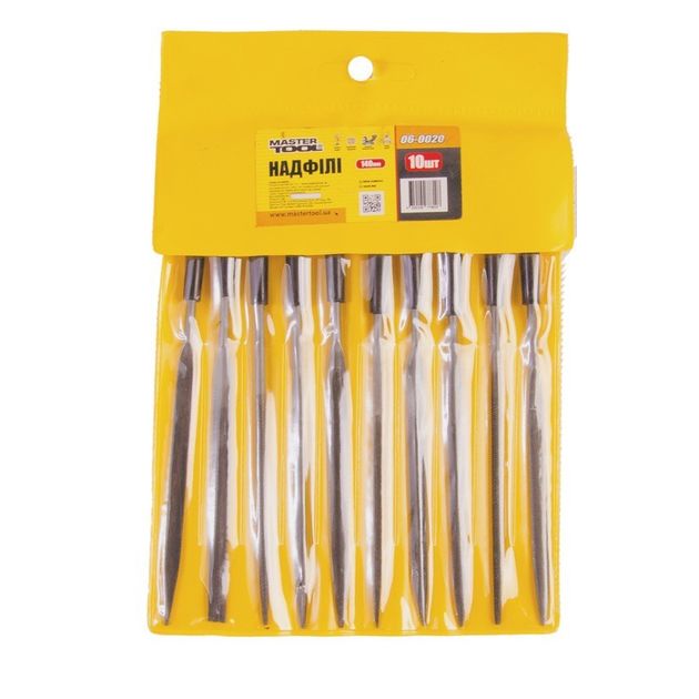 Надфили MASTERTOOL 140 мм набір 10 шт 06-0020, фото , зображення 2 | SNABZHENIE.com.ua Надфили MASTERTOOL 140 мм набір 10 шт 06-0020, фото , зображення 2 | SNABZHENIE.com.ua