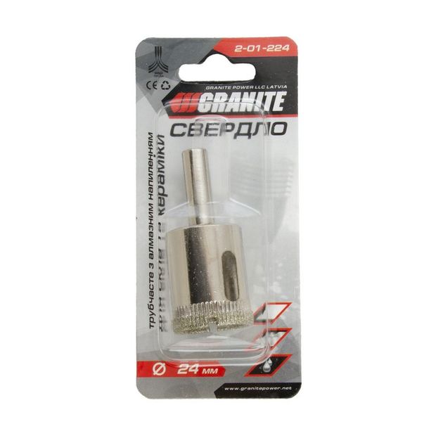 Сверло трубчатое GRANITE 24 мм с алмазным напылением для стекла и плитки, фото , изображение 2 | SNABZHENIE.com.ua Сверло трубчатое GRANITE 24 мм с алмазным напылением для стекла и плитки, фото , изображение 2 | SNABZHENIE.com.ua