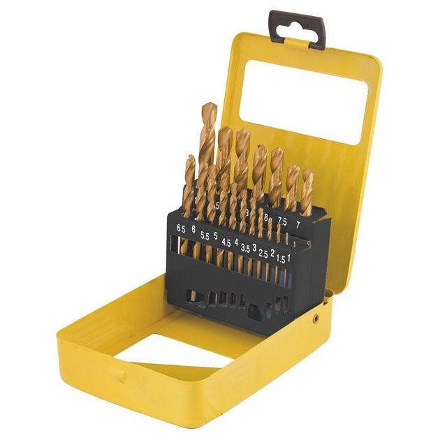 Набор сверл MASTERTOOL 19 шт HSS 1-10 мм в металлической коробке, фото  | SNABZHENIE.com.ua