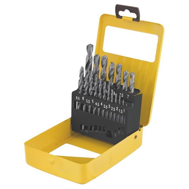 Набор сверл для металла MASTERTOOL 19 шт HSS в металлической коробке, фото  | SNABZHENIE.com.ua