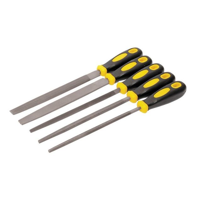 Напильники по металлу MASTERTOOL 5 шт 200 мм плоский и круглый, фото  | SNABZHENIE.com.ua