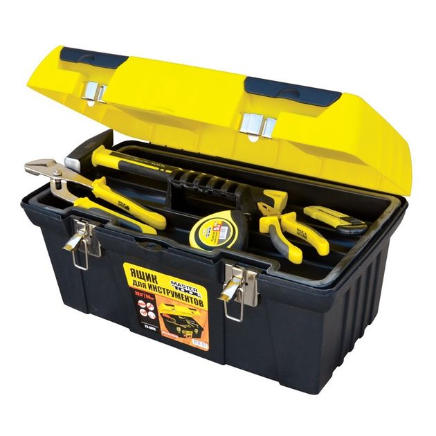 Ящик для инструмента MASTERTOOL 19 с металлическими замками 79-3052, фото  | SNABZHENIE.com.ua