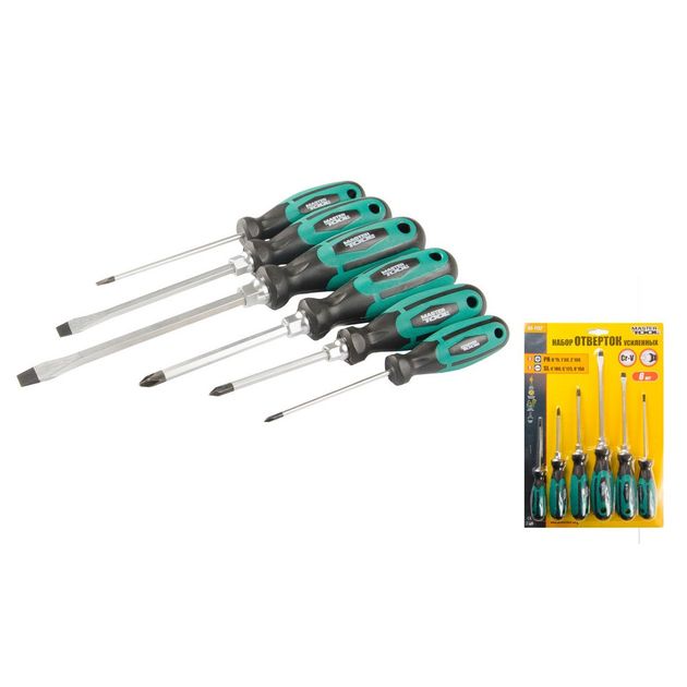 Набор усиленных отверток MASTERTOOL, 6 шт, 40-1152, фото  | SNABZHENIE.com.ua