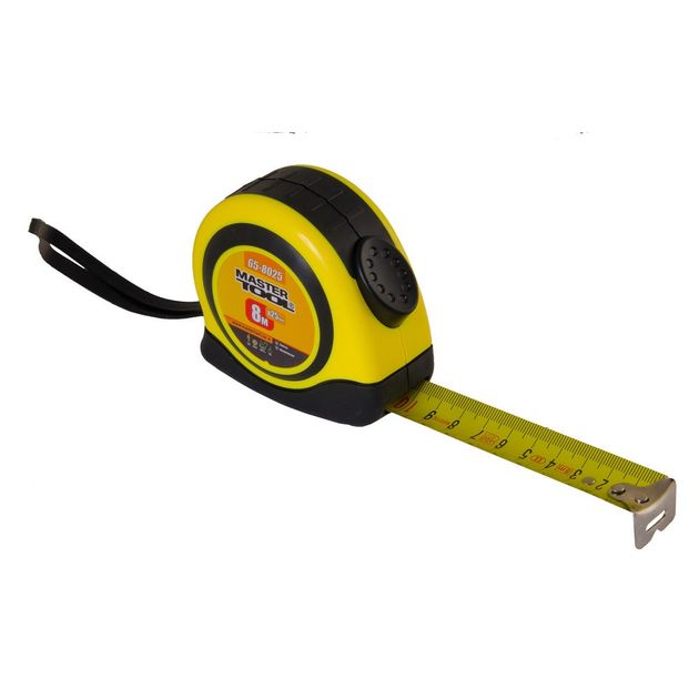 Рулетка з фіксатором MASTERTOOL 8 м 25 мм 65-8025, фото  | SNABZHENIE.com.ua