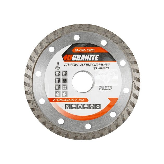 Алмазный диск GRANITE TURBO 125 мм 9-02-125, фото  | SNABZHENIE.com.ua