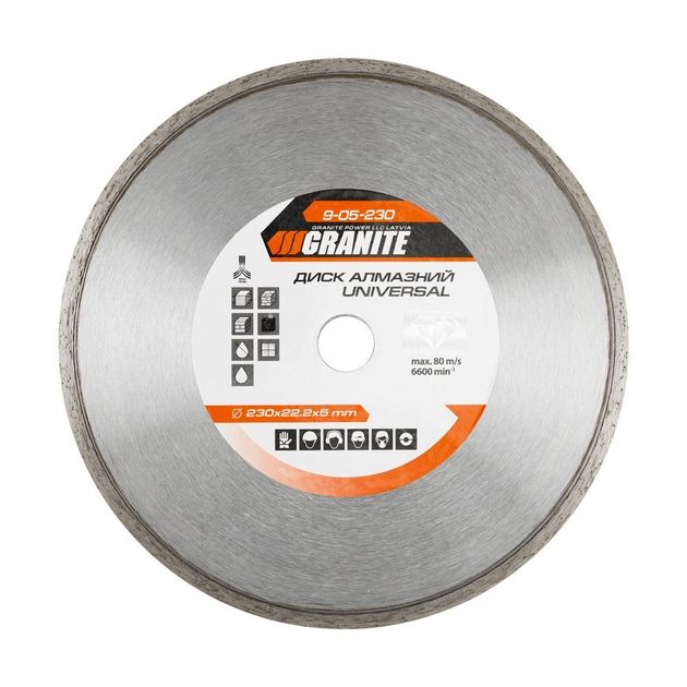 Алмазный диск GRANITE UNIVERSAL 230 мм 9-05-230, фото  | SNABZHENIE.com.ua