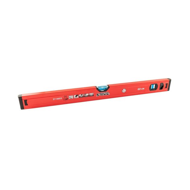 Уровень MASTERTOOL 60 см 2 капсули 0.5 мм/м фрезерована поверхня 37-0603, фото  | SNABZHENIE.com.ua