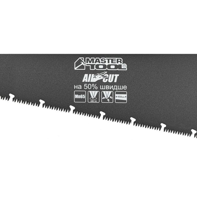 Ножовка MASTERTOOL BLACK ALLIGATOR 450 мм 9TPI с тефлоновым покрытием, фото , изображение 2 | SNABZHENIE.com.ua Ножовка MASTERTOOL BLACK ALLIGATOR 450 мм 9TPI с тефлоновым покрытием, фото , изображение 2 | SNABZHENIE.com.ua